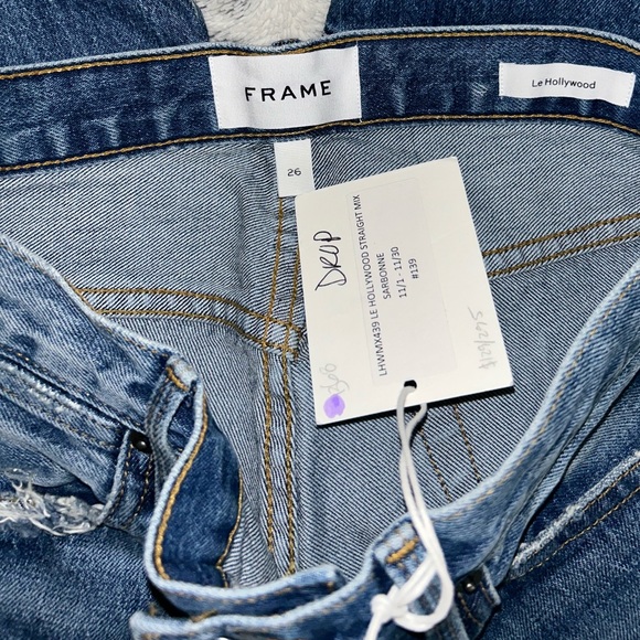🆕 NWT Frame Denim | Le Hollywood Straight Mix Sarbonne | Size 26 - Picture 10 of 16